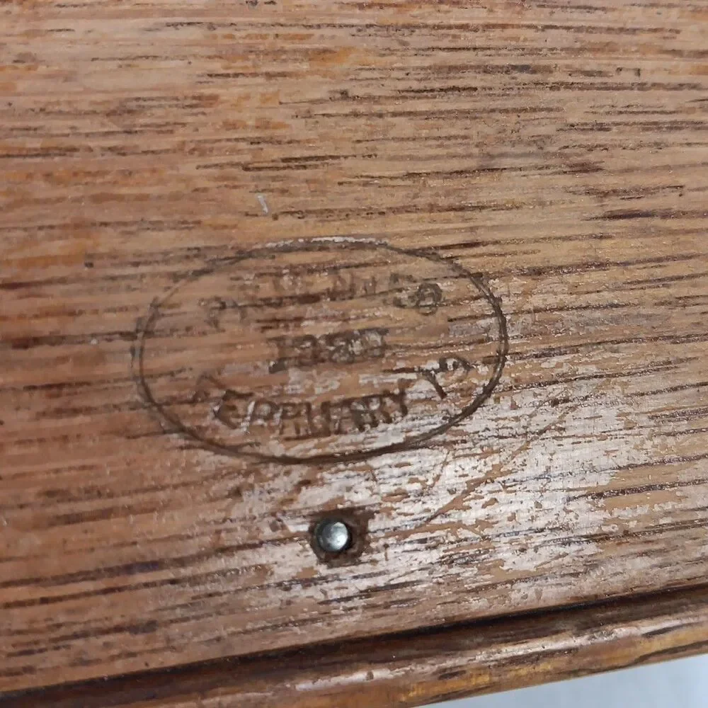 Antique Singer Sewing Machine Folding Oak Puzzle Box & Machine Attachments/1880s